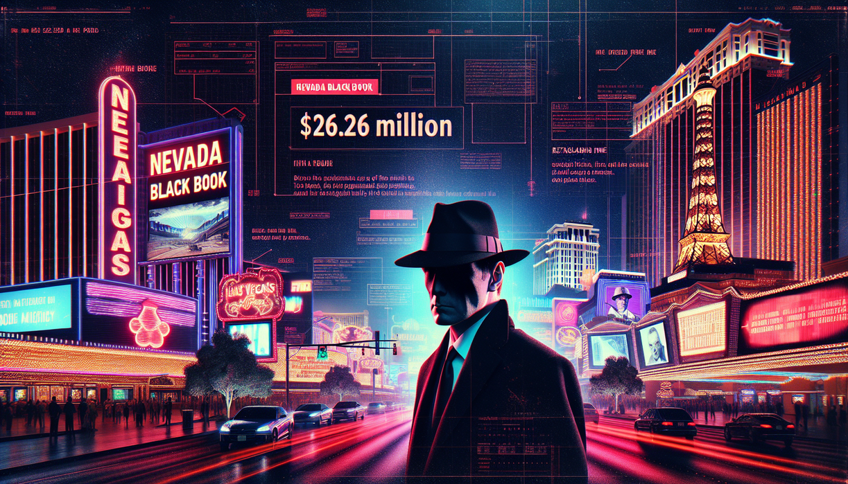 "alt_text": "Gambar tentang penangkapan bandar judi ilegal, denda besar, dan daftar hitam Nevada."