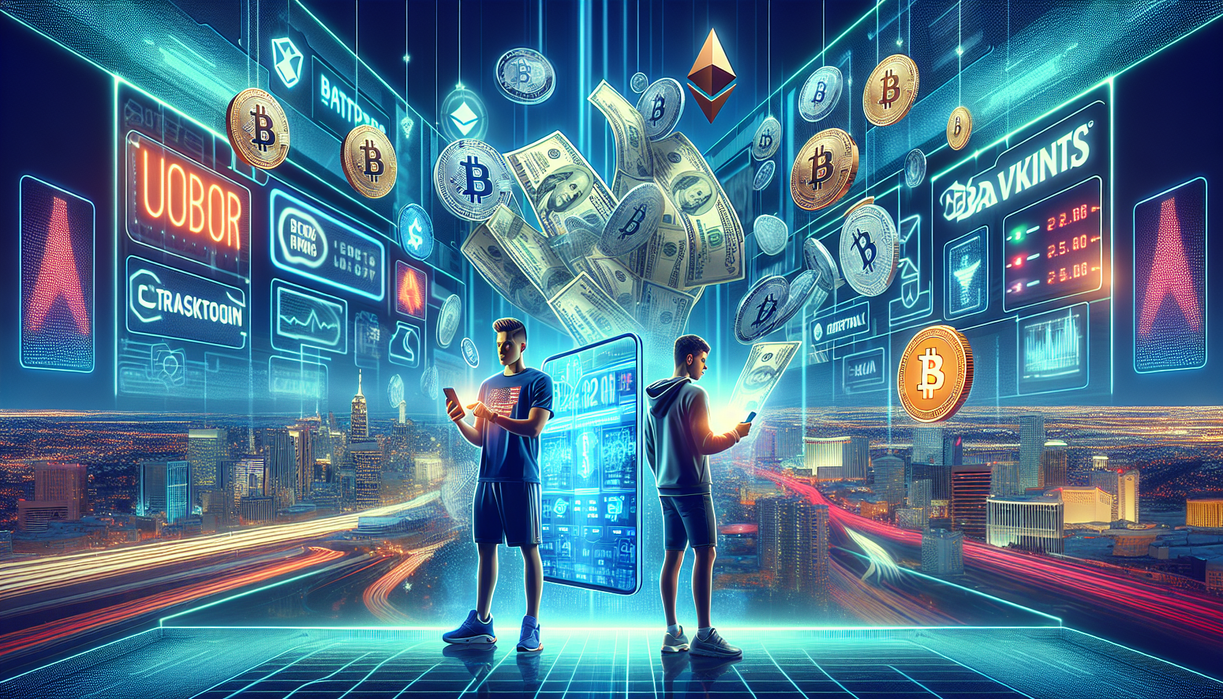 alt_text: "Poster DraftKings pengisian saldo sportsbook dengan crypto-to-cash."