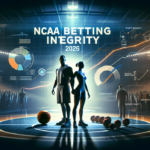 alt_text: Logo NCAA dengan teks tentang kejujuran bertaruh dan dinamika baru March Madness.