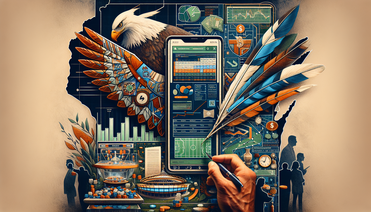 alt_text: Poster Wisconsin, taruhan olahraga online segera legal setelah tanda tangan.