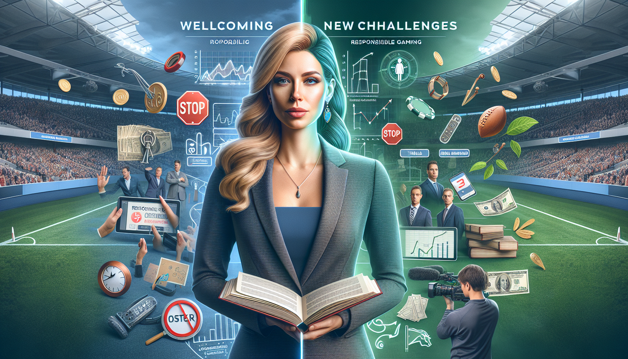 alt_text: Erin Andrews mempromosikan kampanye Misi Baru Responsible Gaming untuk kesadaran bermain bijak.