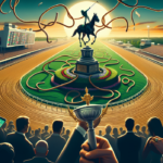 alt_text: Pacuan kuda Preakness Stakes berlangsung meriah di tengah suasana bersejarah.